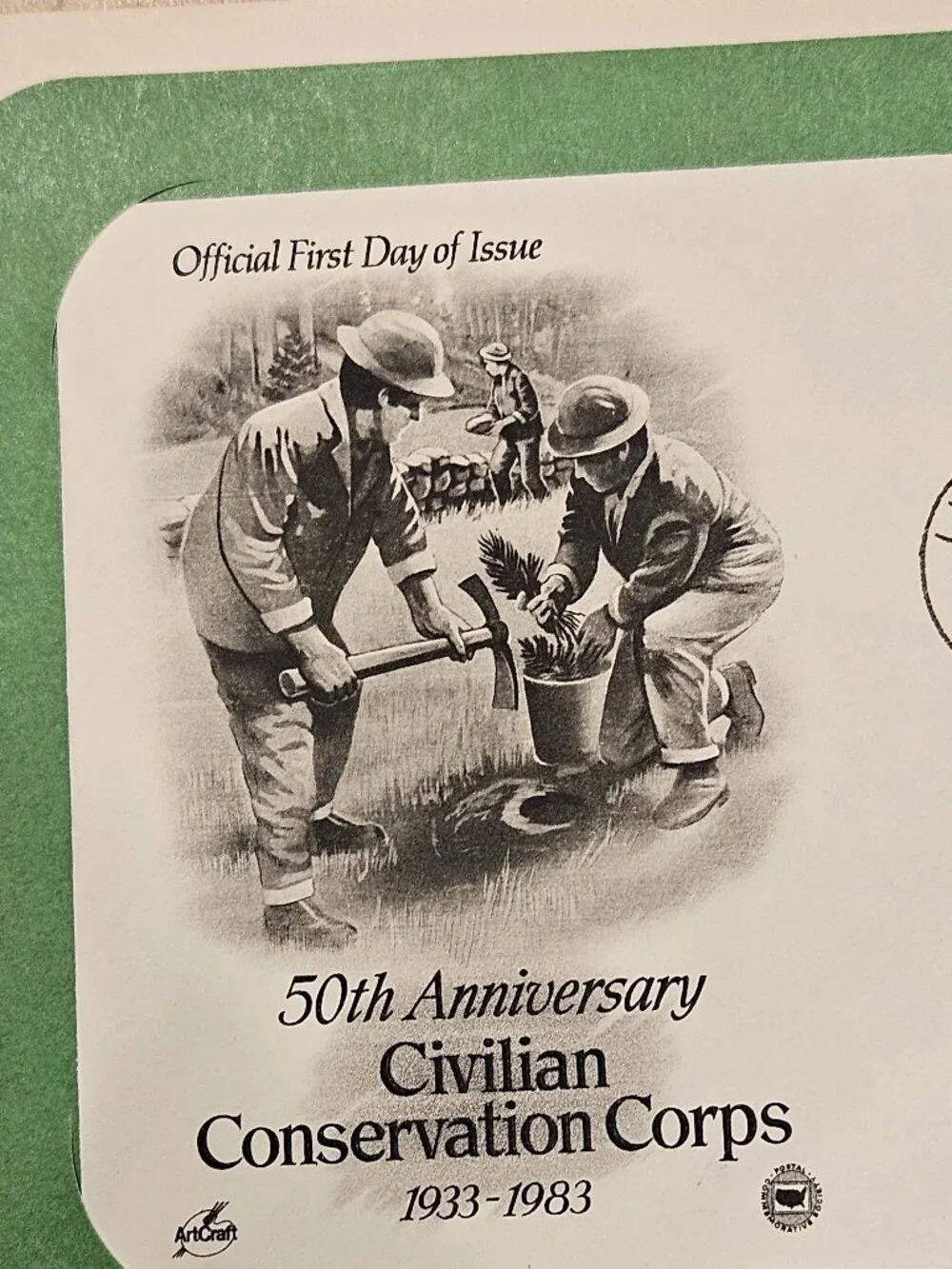 RARE COLLECTIBLE USPS 1ST DAY ISSUE COVER CIVILIAN CONSERVATION CORPS STAMP FDC